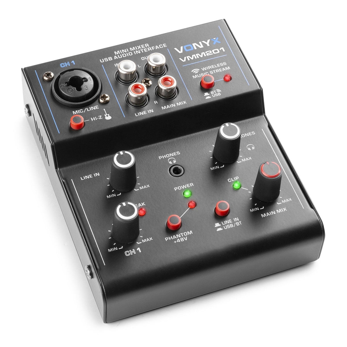 Vonyx VMM201 - Mezclador 2 canales con USB Audio Interface - Tempo Shop