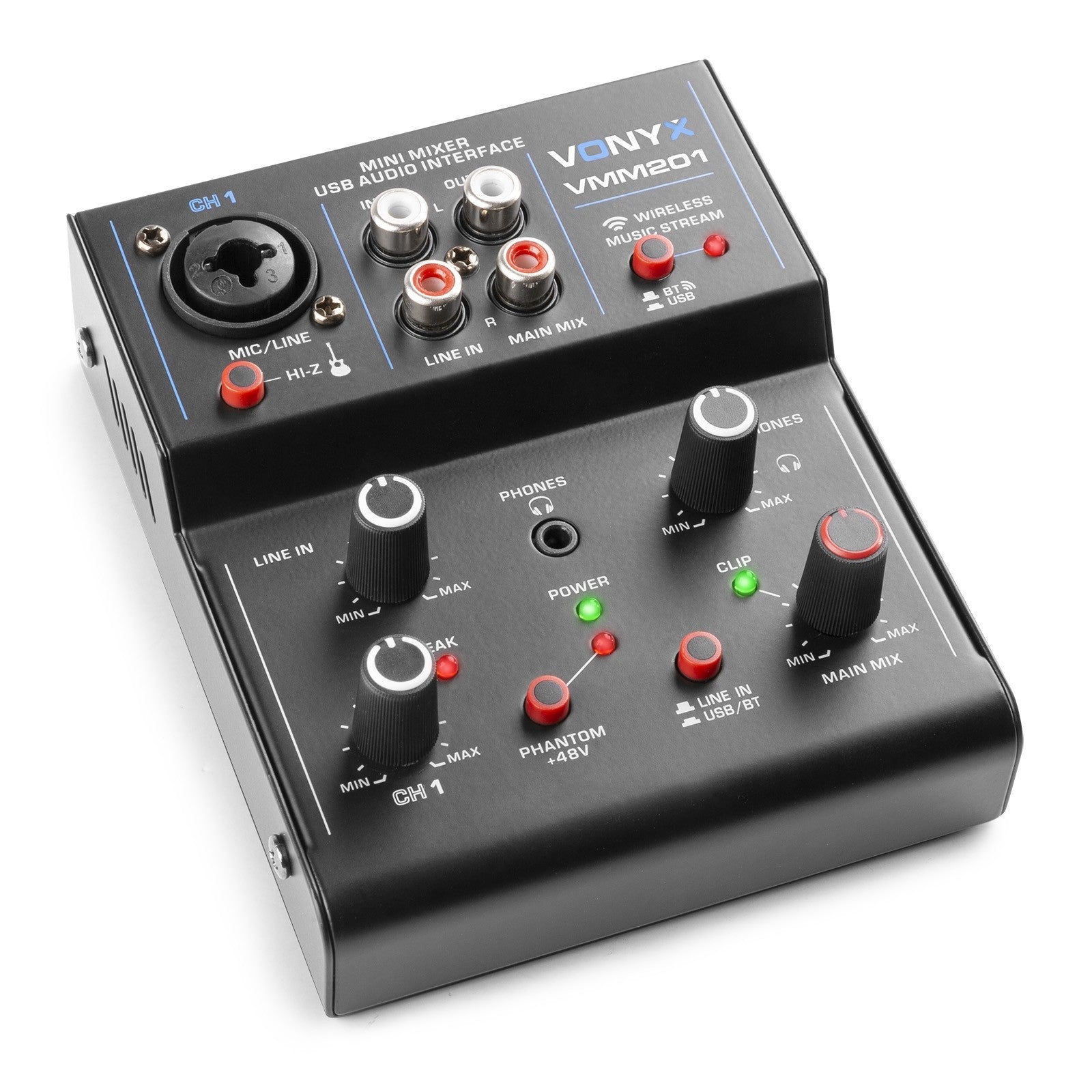 Vonyx VMM201 - Mezclador 2 canales con USB Audio Interface - Tempo Shop