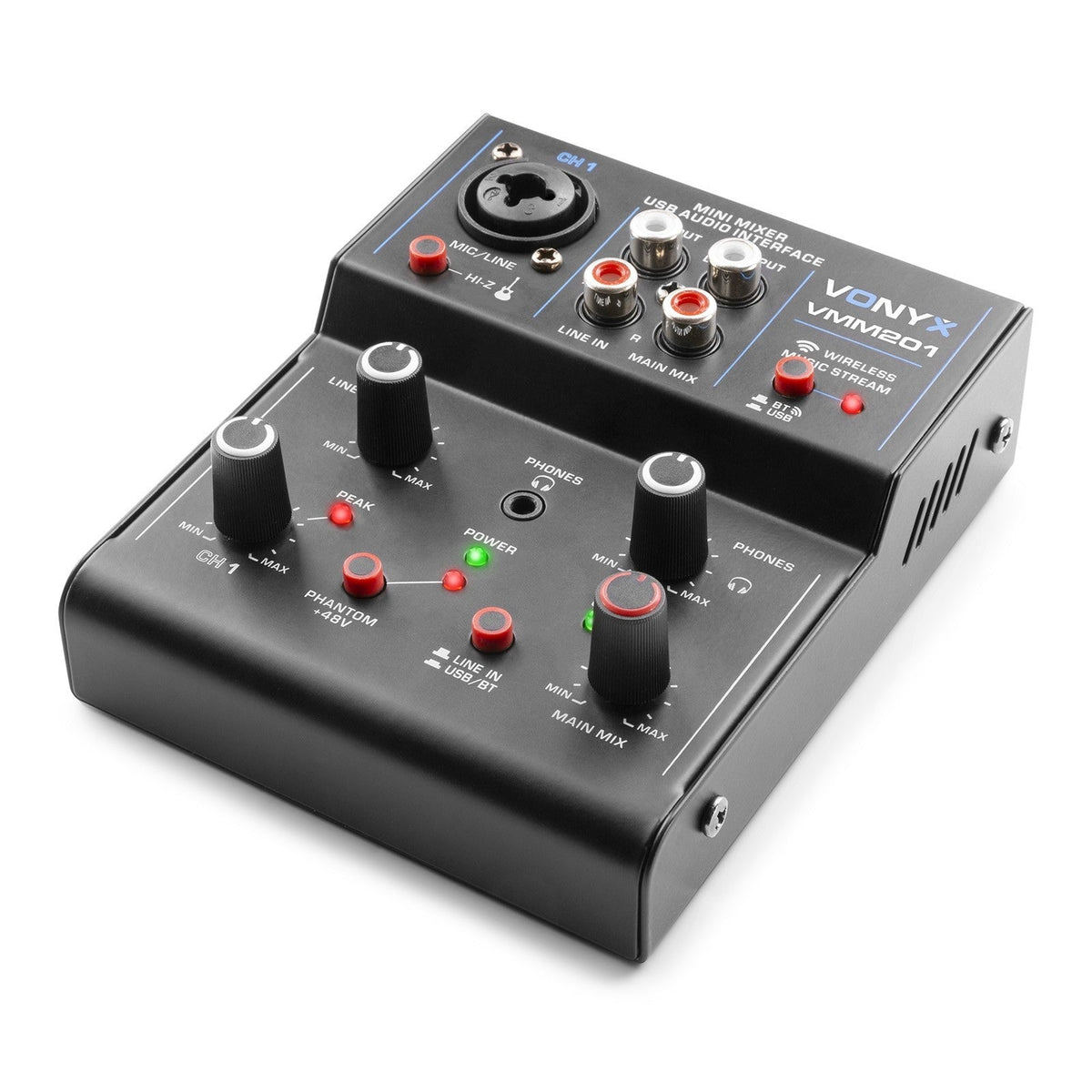 Vonyx VMM201 - Mezclador 2 canales con USB Audio Interface - Tempo Shop