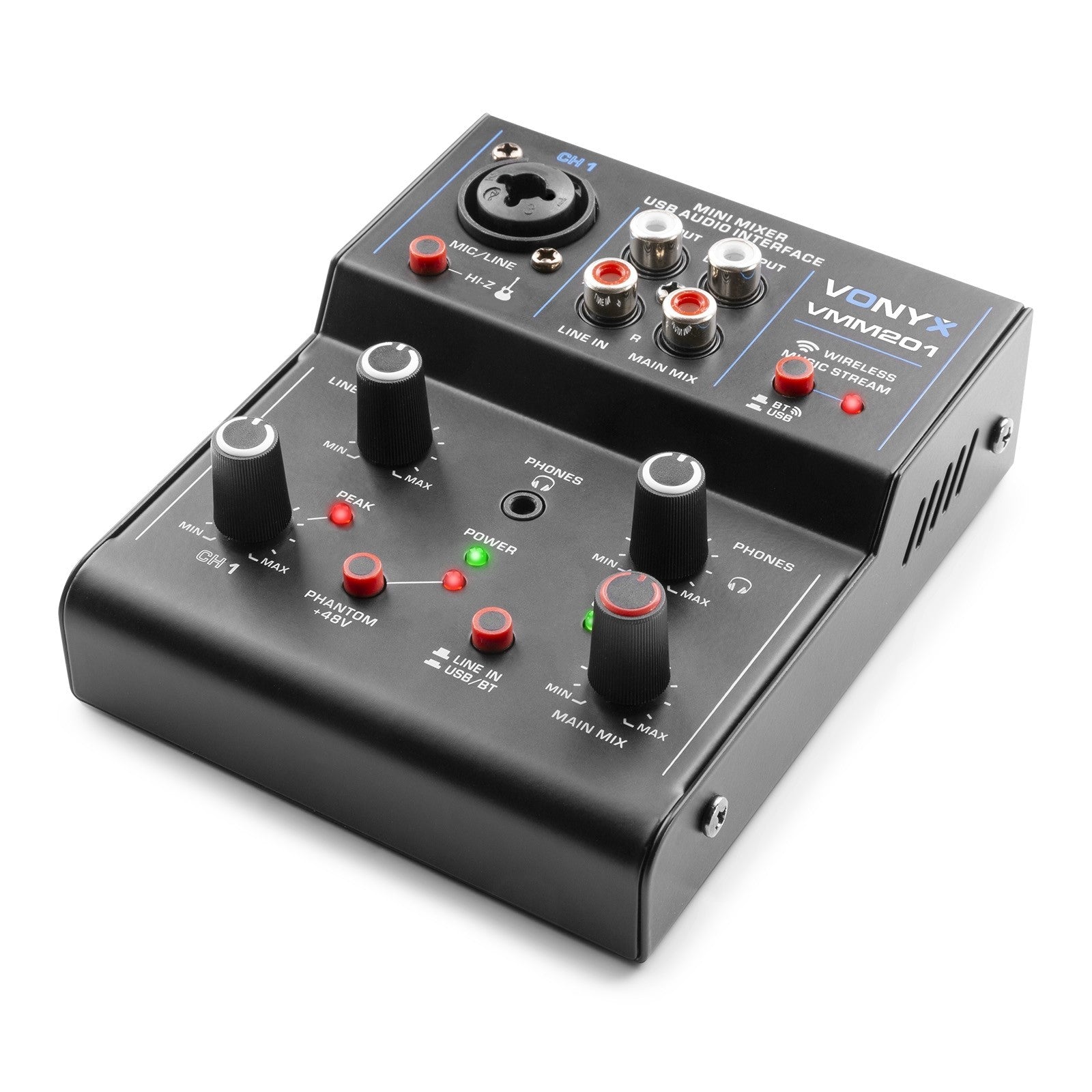 Vonyx VMM201 - Mezclador 2 canales con USB Audio Interface - Tempo Shop