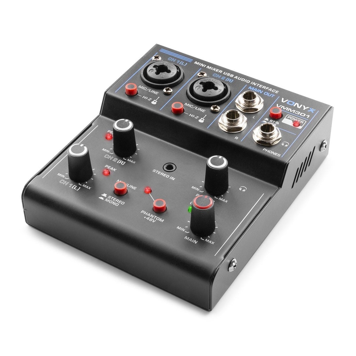 Vonyx VMM301 - Mezclador 3 canales con USB Audio Interface - Tempo Shop