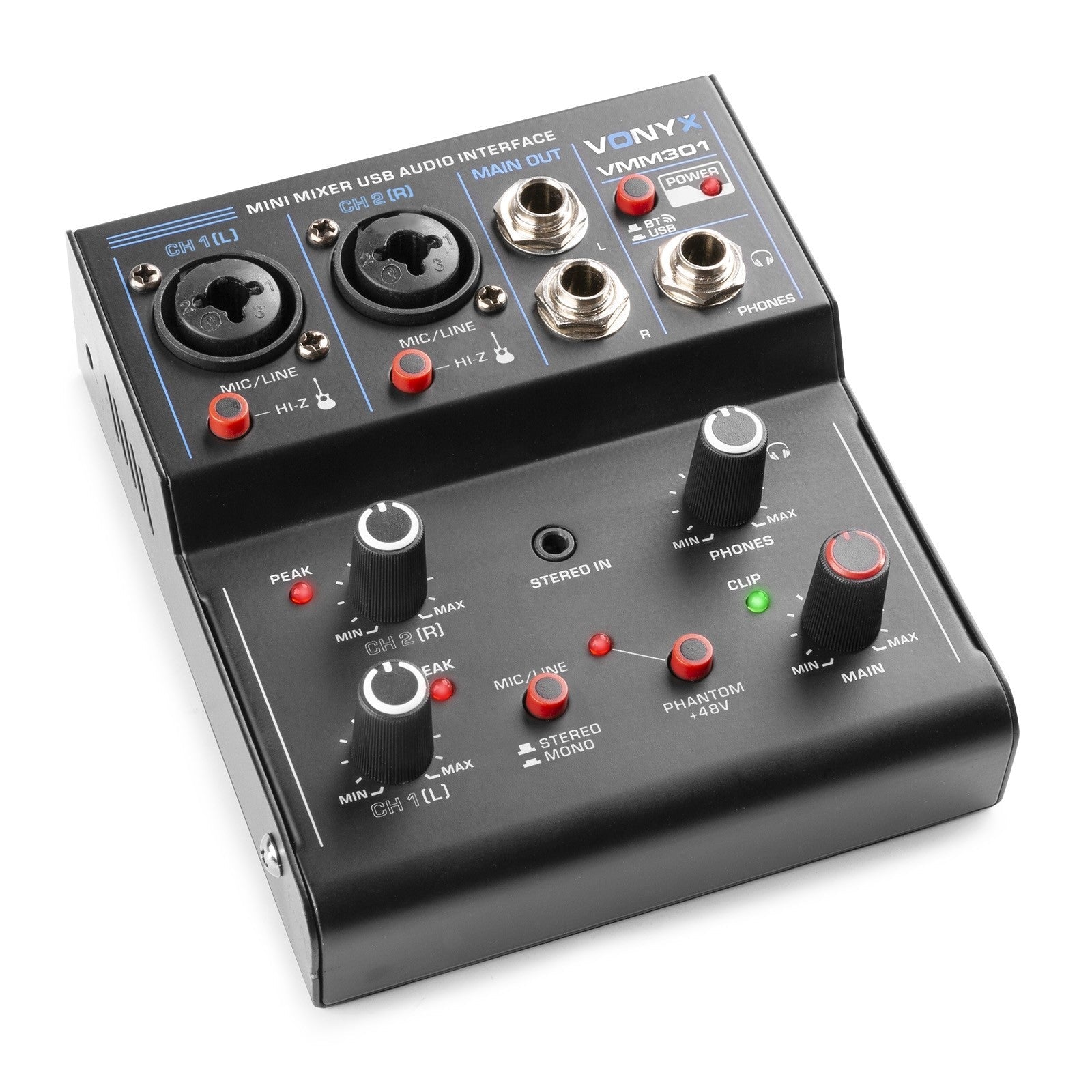 Vonyx VMM301 - Mezclador 3 canales con USB Audio Interface - Tempo Shop