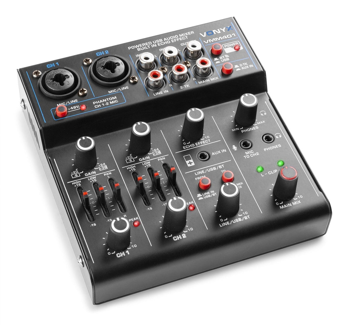 Vonyx VMM401 - Mezclador 4 canales con USB Audio Interface - Tempo Shop