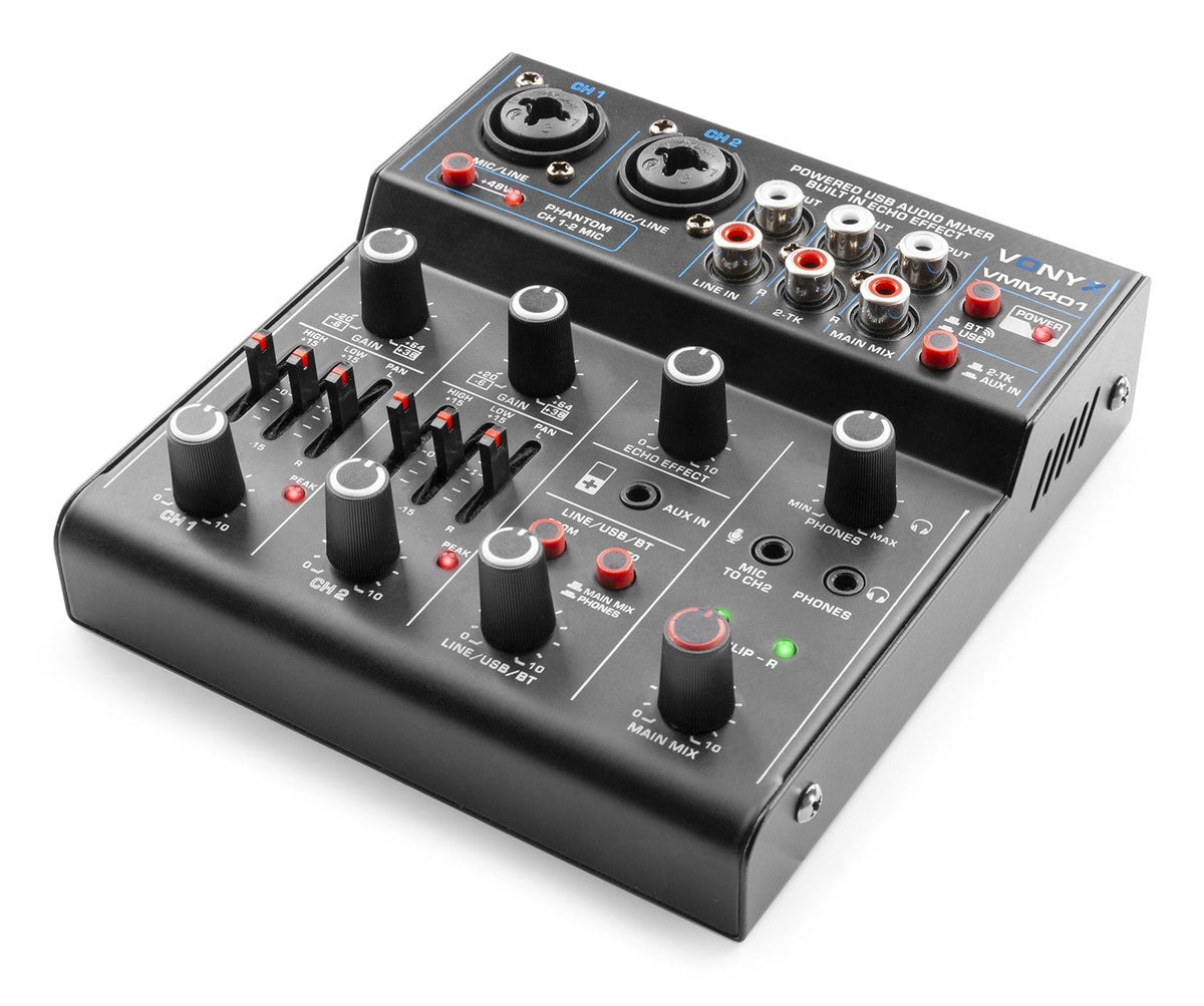 Vonyx VMM401 - Mezclador 4 canales con USB Audio Interface - Tempo Shop