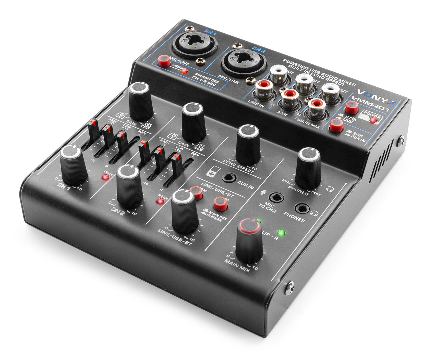 Vonyx VMM401 - Mezclador 4 canales con USB Audio Interface - Tempo Shop