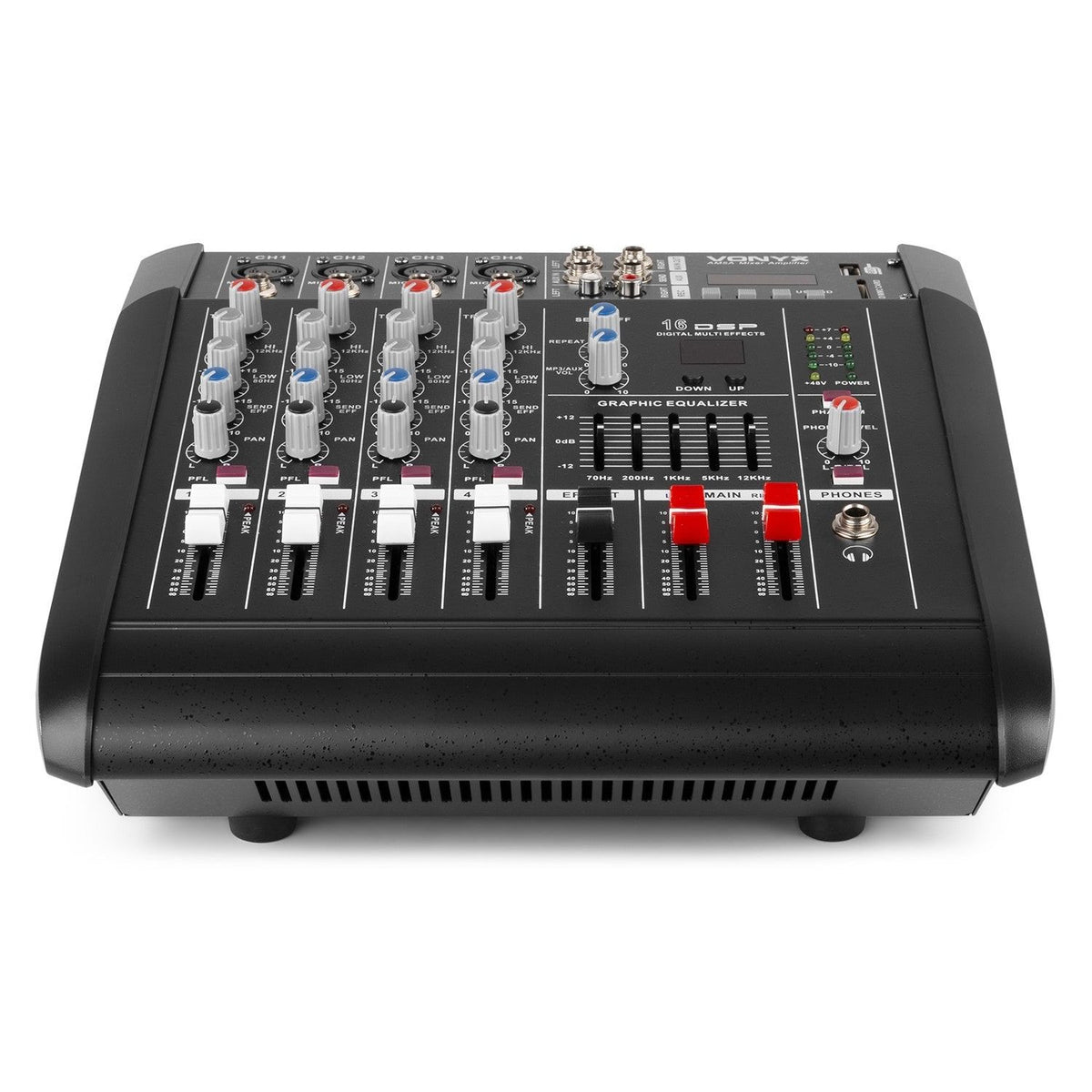 Vonyx AM5A - Mezclador de 5 canales con amplificador DSP/BT/SD/USB/MP3 - Tempo Shop