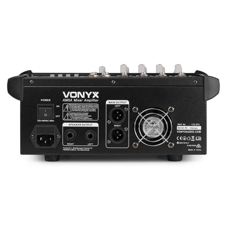 Vonyx AM5A - Mezclador de 5 canales con amplificador DSP/BT/SD/USB/MP3 - Tempo Shop