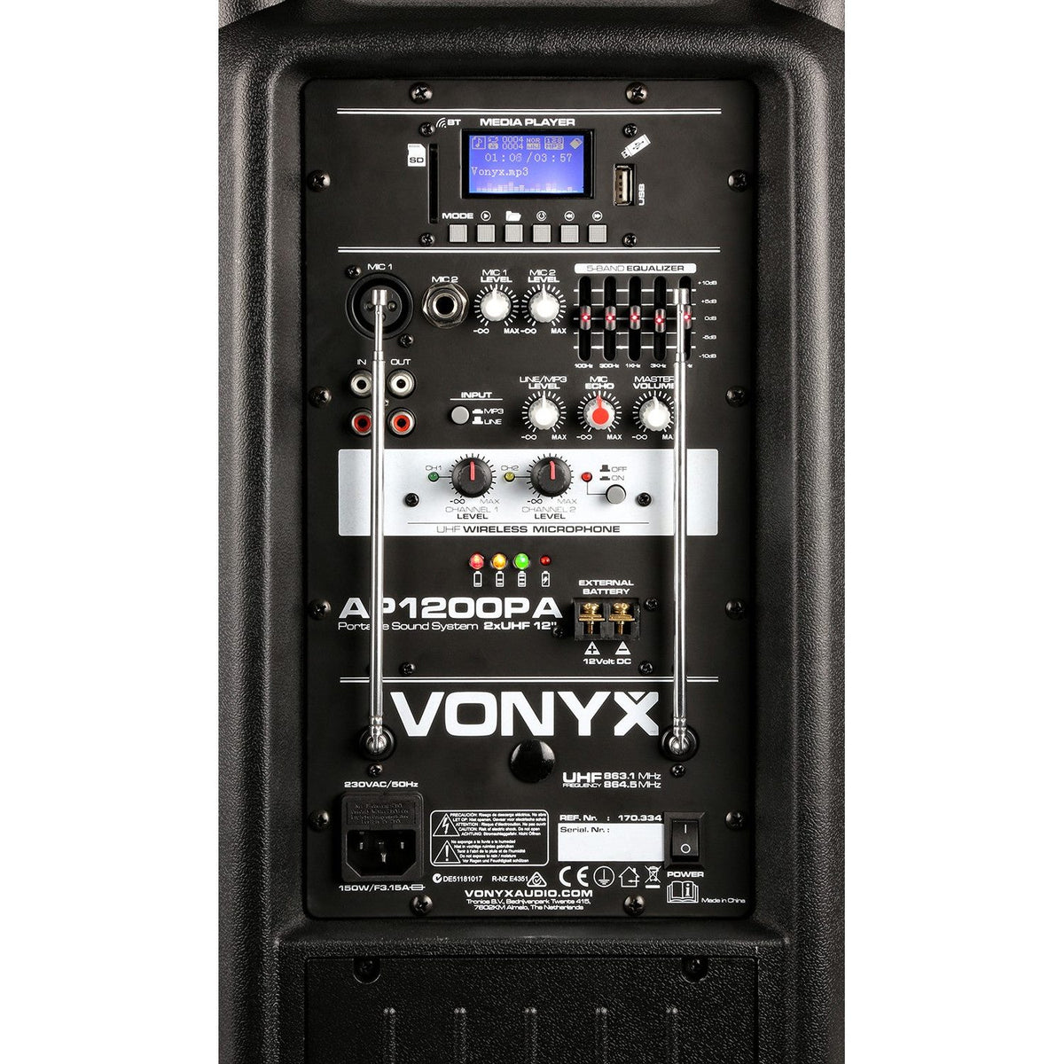 Vonyx AP1200PA - Bafle Portátil 12" - Tempo Shop