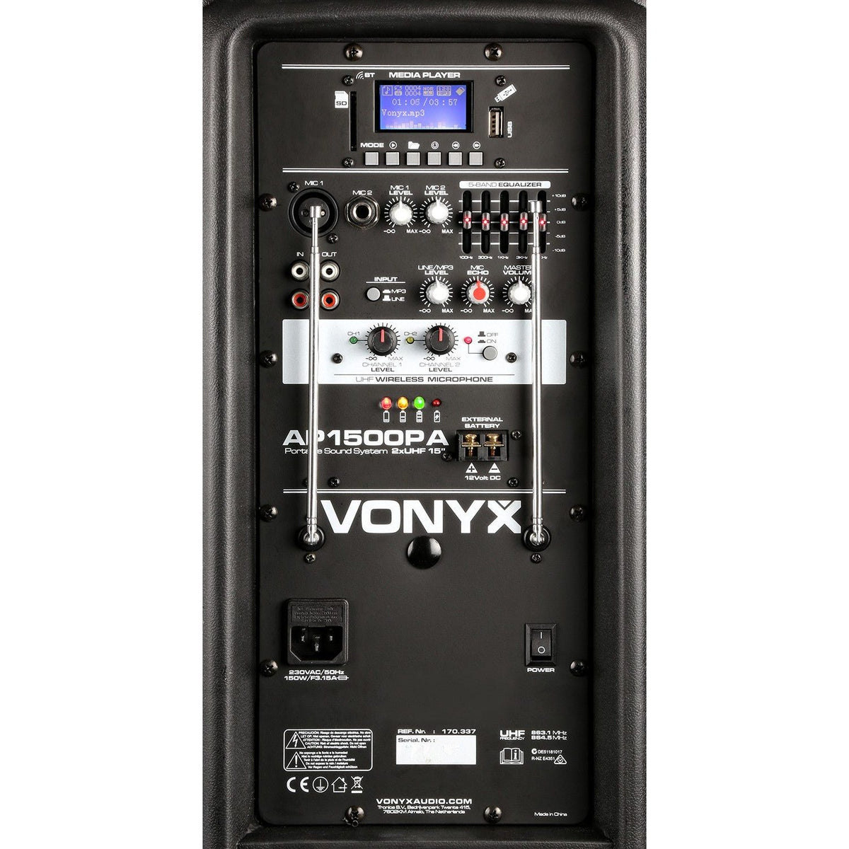 Vonyx AP1500PA - Bafle Portátil 15" - Tempo Shop