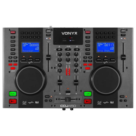 Vonyx CDJ450 - Doble reproductor mezclador sobremesa CD/MP3/USB con BT - Tempo Shop