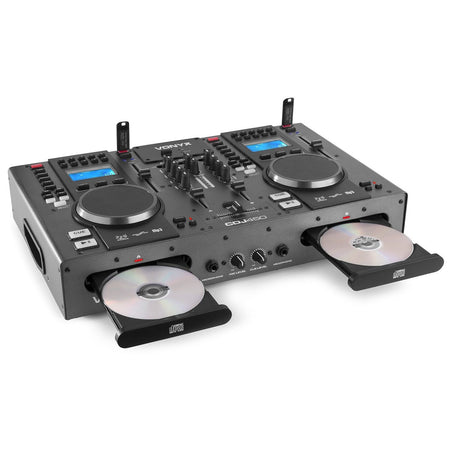 Vonyx CDJ450 - Doble reproductor mezclador sobremesa CD/MP3/USB con BT - Tempo Shop