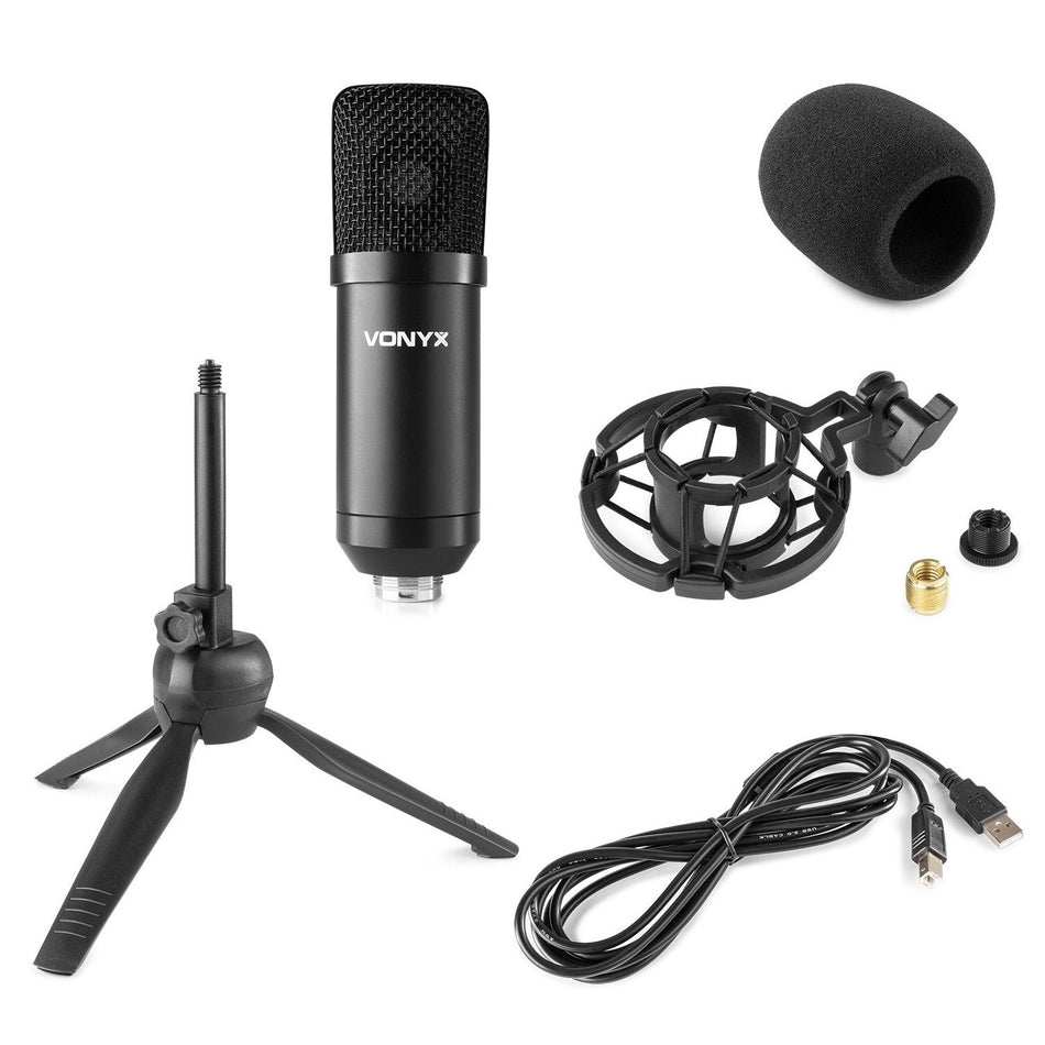 Vonyx CM300B - Micrófono de estudio USB Negro - Tempo Shop