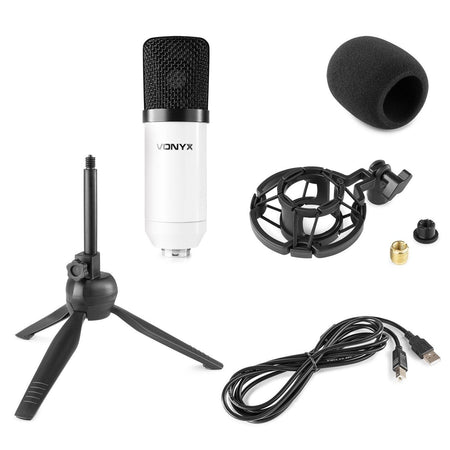 Vonyx CM300W - Micrófono de estudio USB Blanco - Tempo Shop