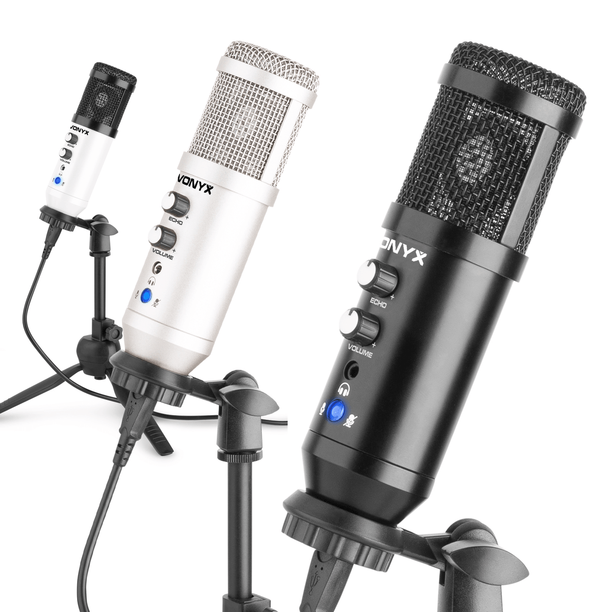 Vonyx CM320S - Micrófono estudio USB Titanio con Echo - Tempo Shop