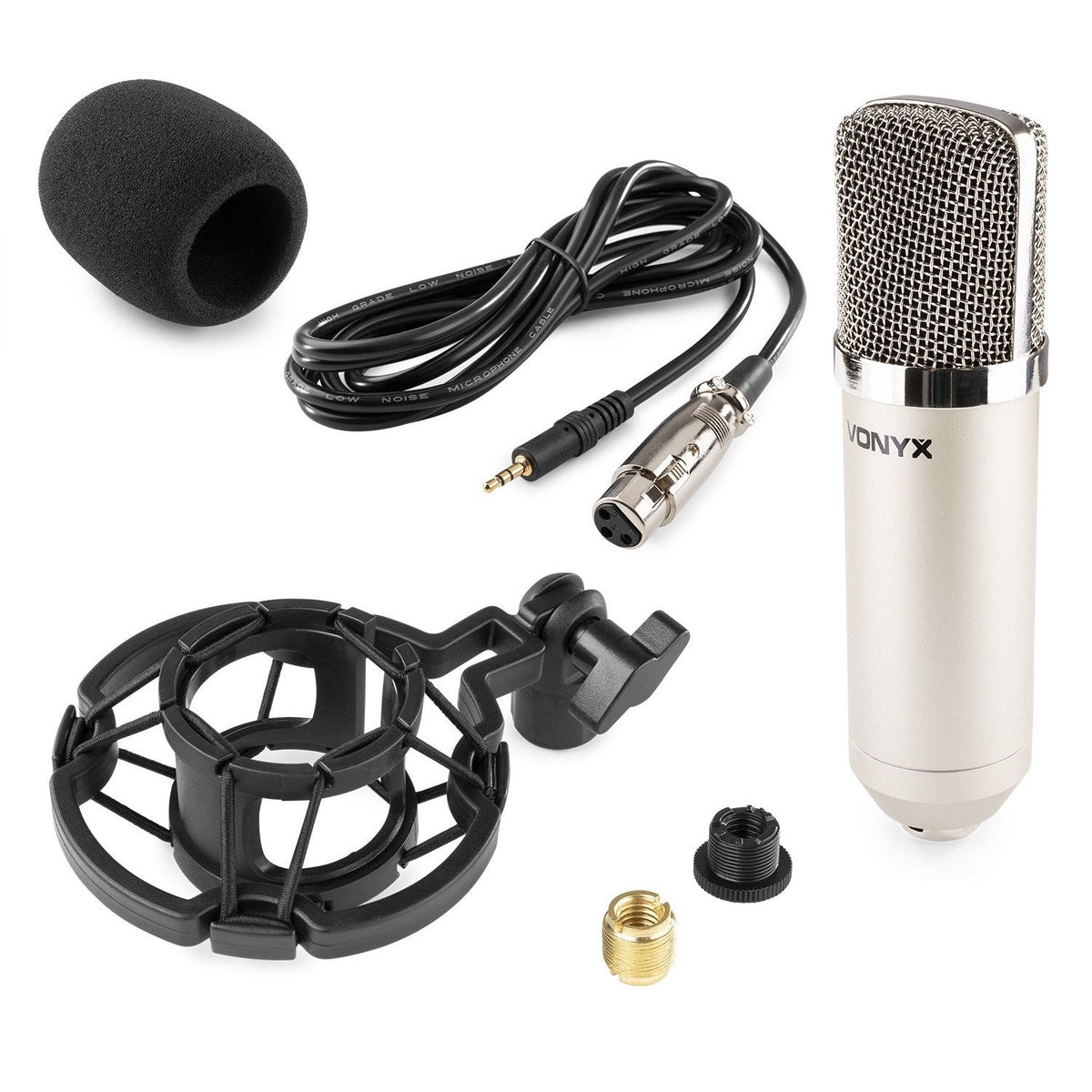 Vonyx CM400 - Micrófono de estudio de condensador plata - Tempo Shop