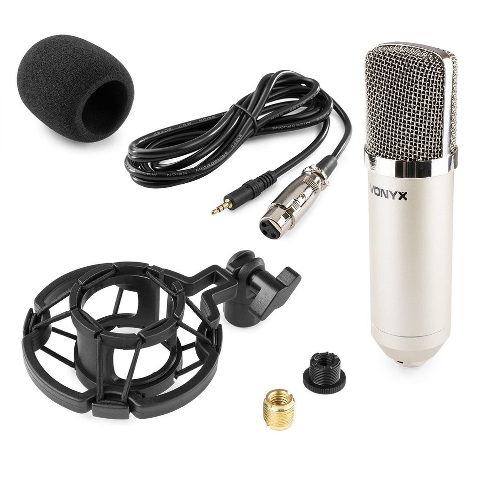 Vonyx CM400 - Micrófono de estudio de condensador plata - Tempo Shop