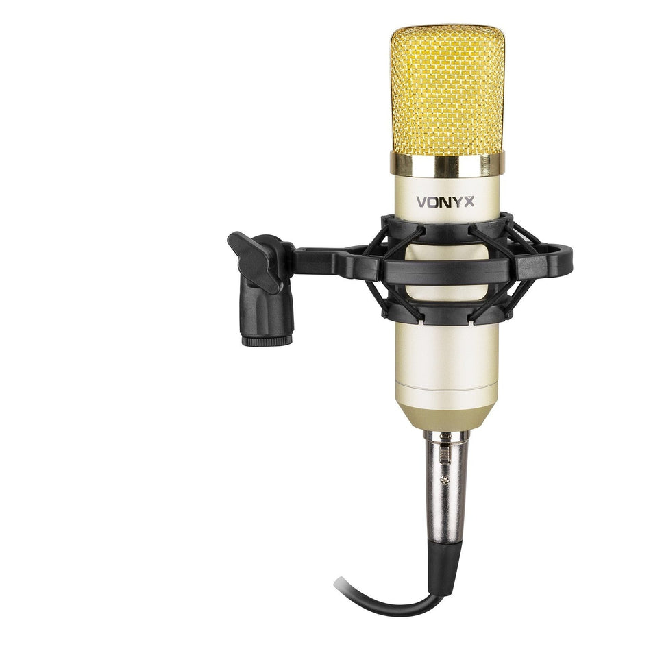 Vonyx CM400C - Micrófono de estudio de condensador Champán - Tempo Shop