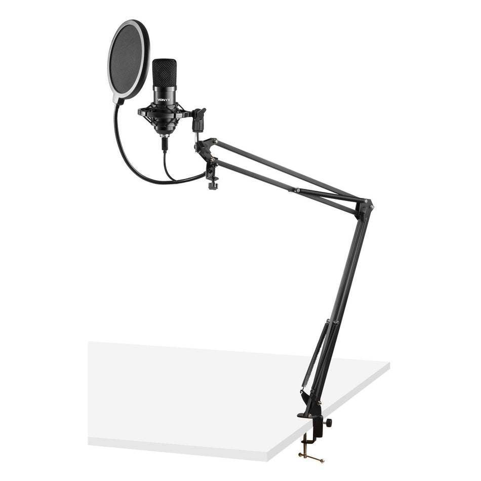 Vonyx CMS300B - Micrófono de estudio Set USB Negro - Tempo Shop