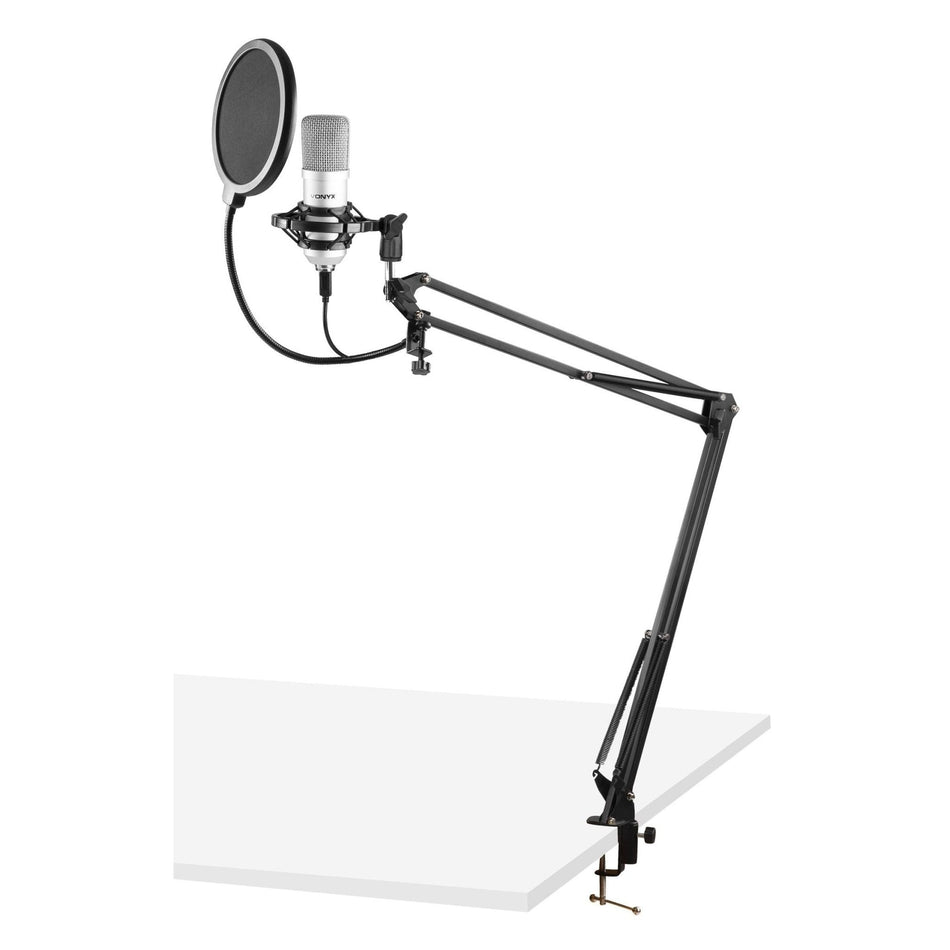 Vonyx CMS300S - Micrófono de estudio Set USB Plata - Tempo Shop