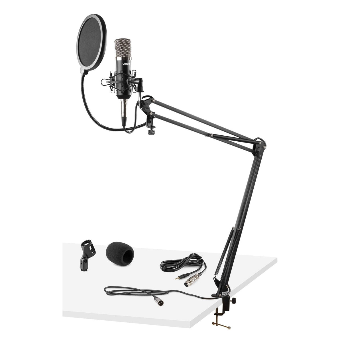 Vonyx CMS400 - Conjunto Estudio / Micro de condensador con soporte y paravientos - Tempo Shop