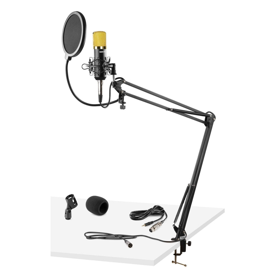 Vonyx CMS400B - Conjunto Estudio / Micro de condensador con soporte y paravientos - Tempo Shop