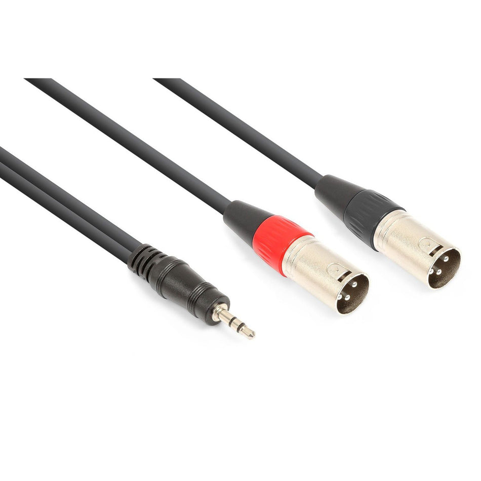 Vonyx CX322 - 1 - Cable 2x XLR Macho - 3.5mm Stereo 1.5m - Tempo Shop
