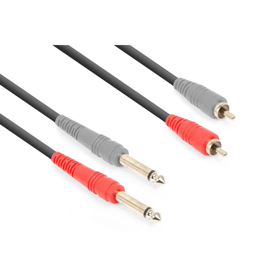 Vonyx CX324 - 1 - Cable 2x 6.3 Mono - 2xRCA Macho 1.5m - Tempo Shop