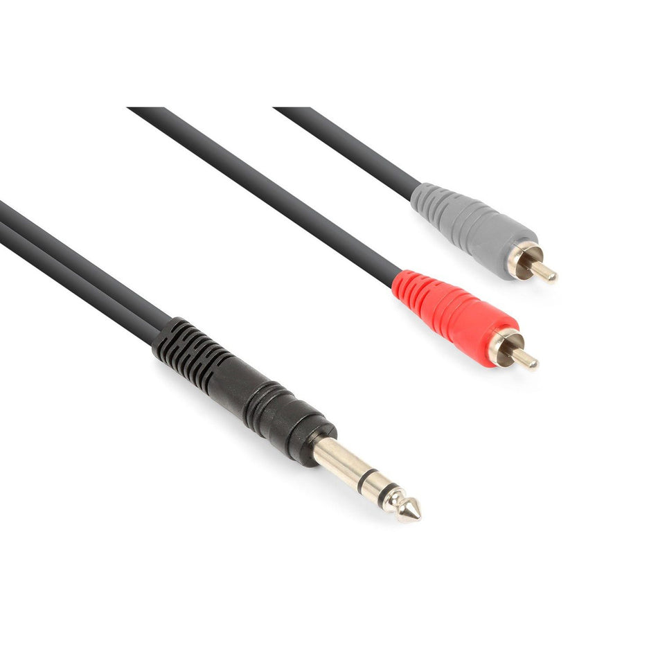 Vonyx CX328 - 1 - Cable 6.3mm Stereo - 2 RCA Macho 1.5m - Tempo Shop