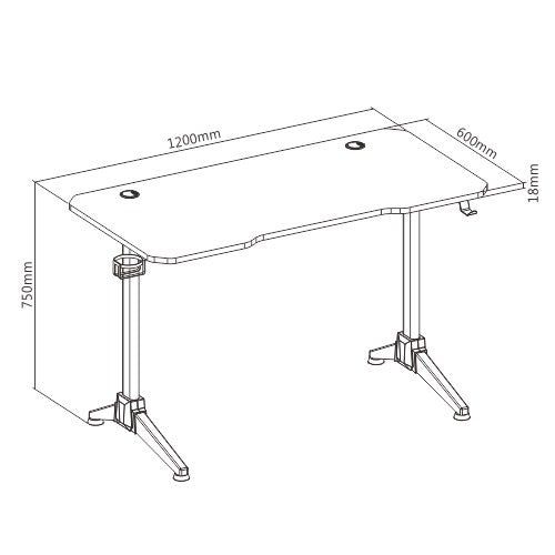 Vonyx DB20 - Mesa para estudio & Gaming con luces RGB - Tempo Shop
