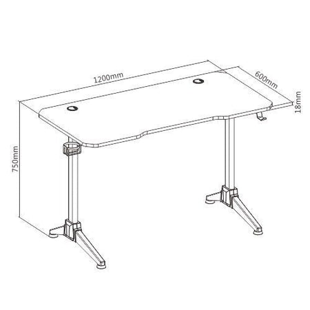 Vonyx DB20 - Mesa para estudio & Gaming con luces RGB - Tempo Shop