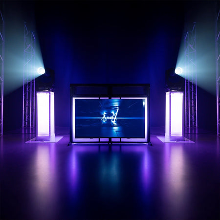 Vonyx DB6 - Sistema de cabina de DJ plegable Pro con soporte para TV - Tempo Shop