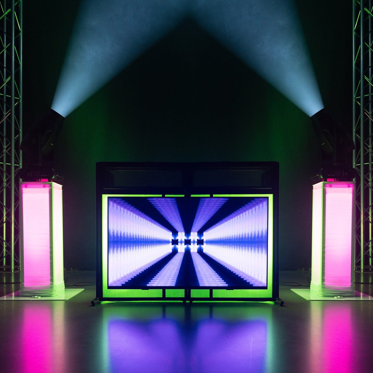 Vonyx DB6 - Sistema de cabina de DJ plegable Pro con soporte para TV - Tempo Shop