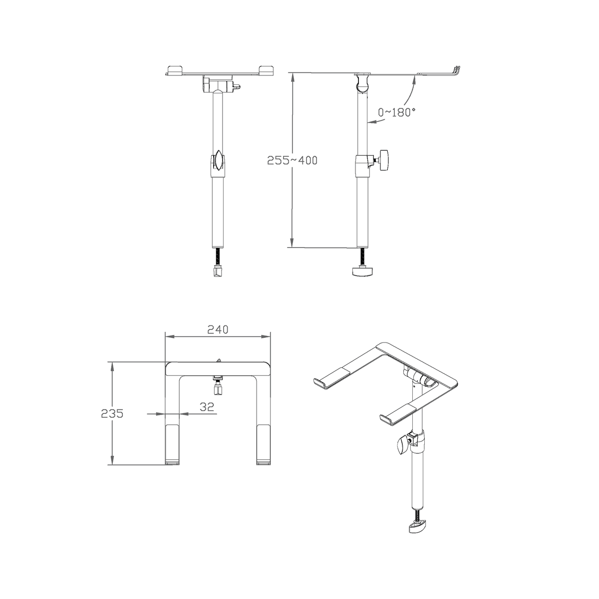 Vonyx DBLH1 - Soporte para portátil de cabina DJ - Tempo Shop