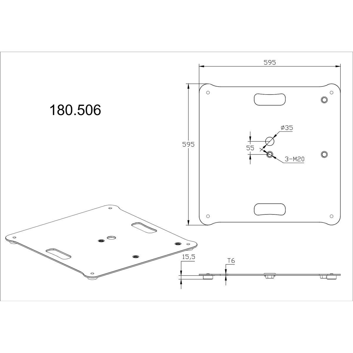 VONYX MPS-B55S - Placa base cuadrada con protección y estabilidad para soportes de escenario - Tempo Shop