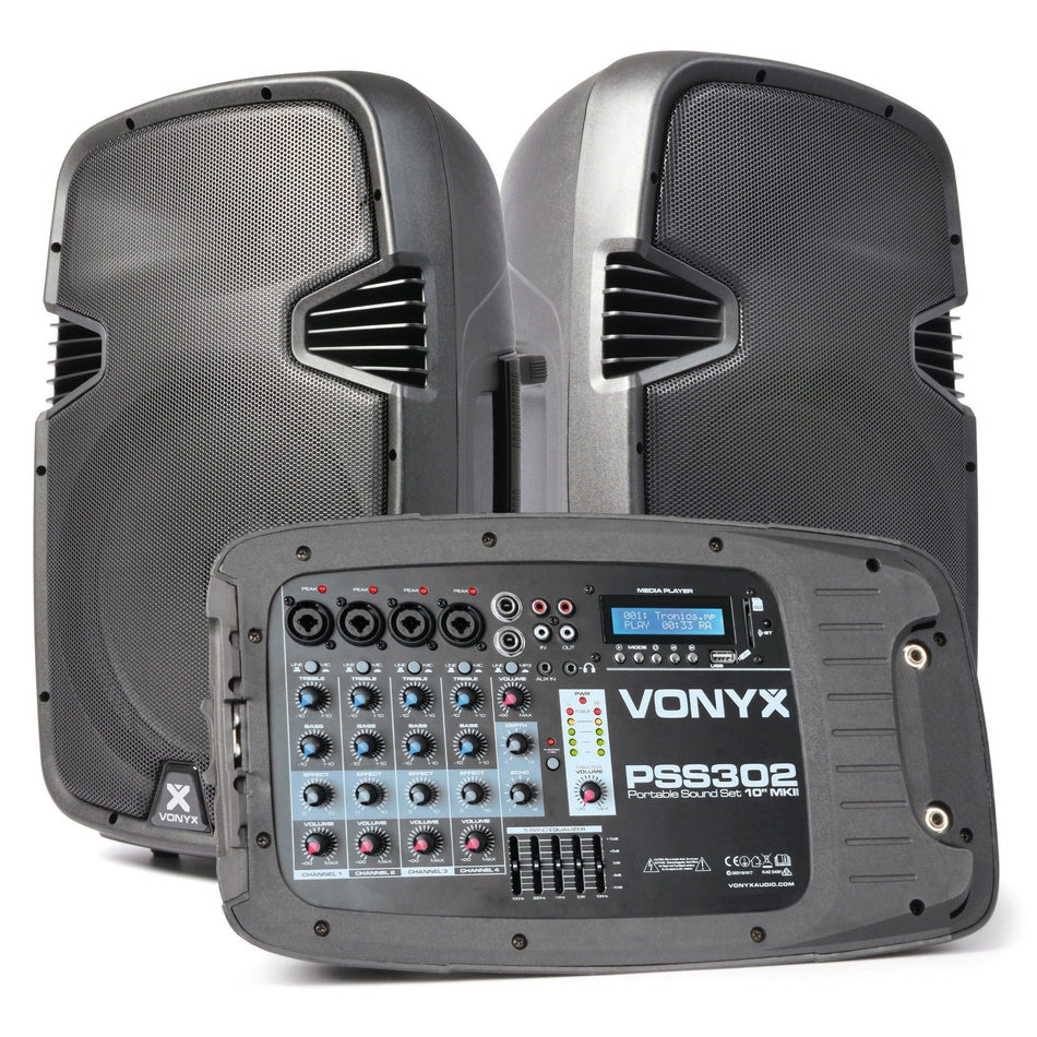 Vonyx PSS302 - Set Portatil 10" SD/USB/MP3/BT con Tripode - Tempo Shop
