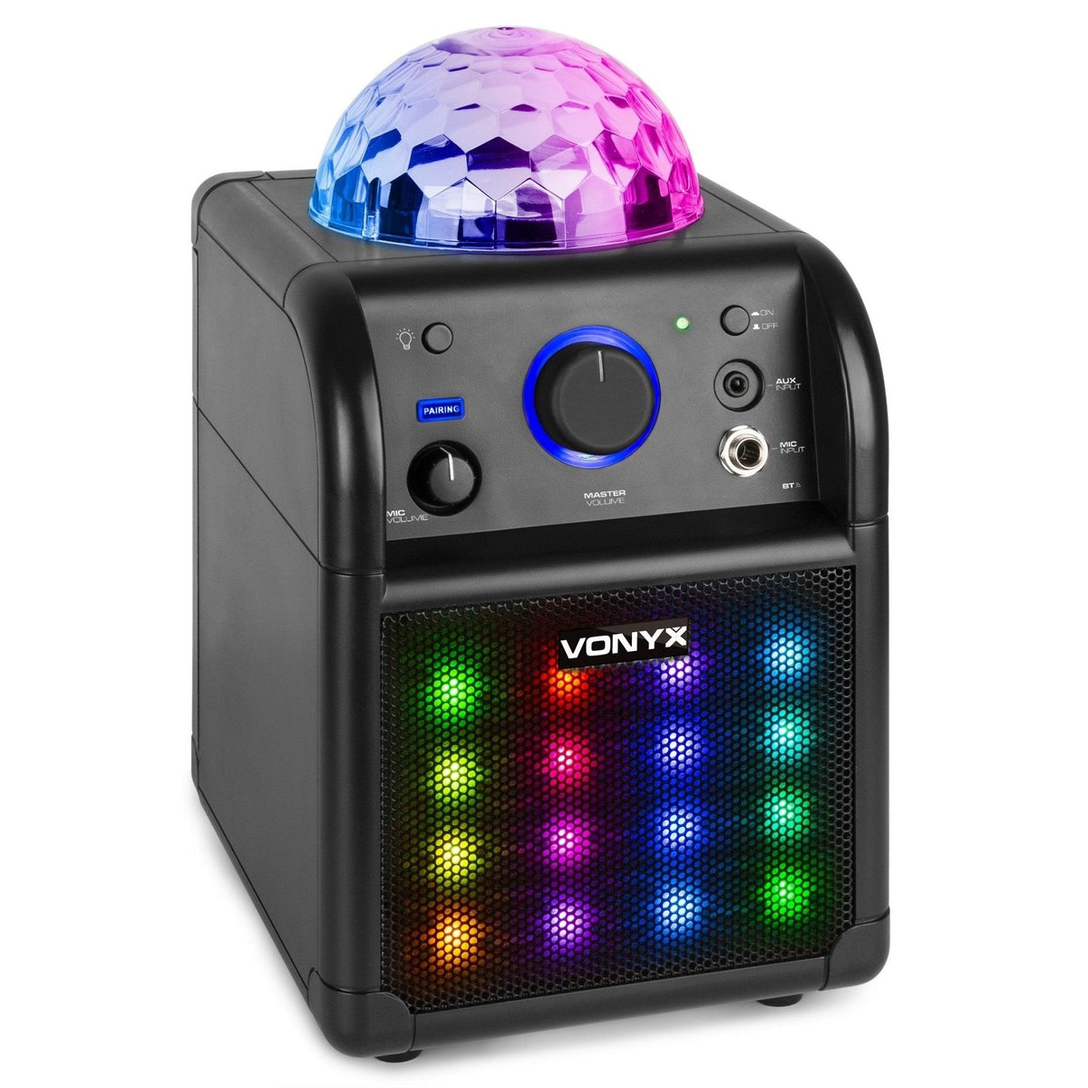 Vonyx SBS50B - PLUS - Conjunto Karaoke Negro con luces LED - Tempo Shop