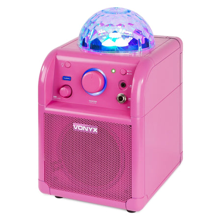 Vonyx SBS50P BT - Bafle Karaoke rosa con bola LED - Tempo Shop