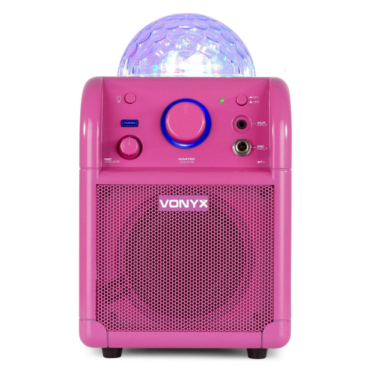 Vonyx SBS50P BT - Bafle Karaoke rosa con bola LED - Tempo Shop