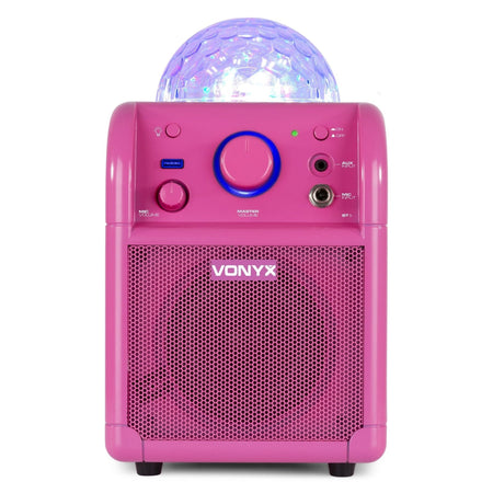 Vonyx SBS50P BT - Bafle Karaoke rosa con bola LED - Tempo Shop