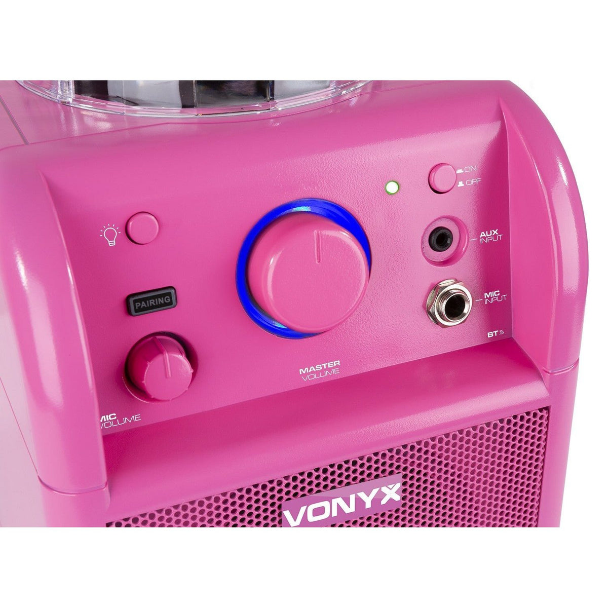Vonyx SBS50P BT - Bafle Karaoke rosa con bola LED - Tempo Shop