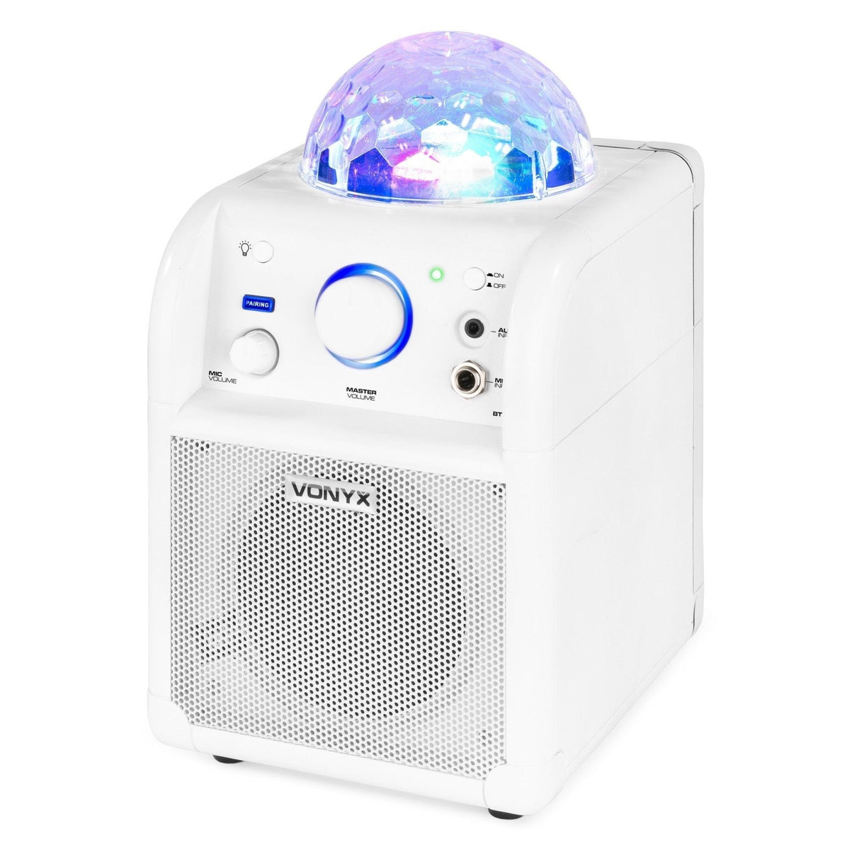 Vonyx SBS50W BT - Bafle Karaoke blanco con bola LED - Tempo Shop