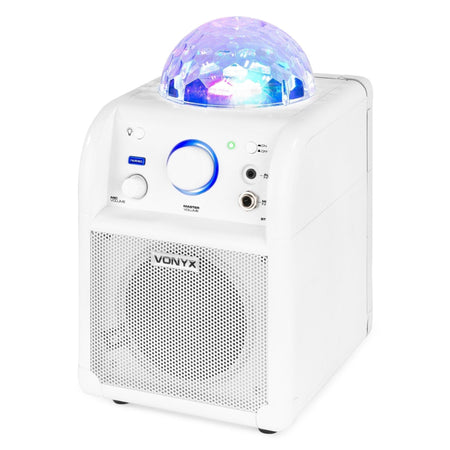 Vonyx SBS50W BT - Bafle Karaoke blanco con bola LED - Tempo Shop