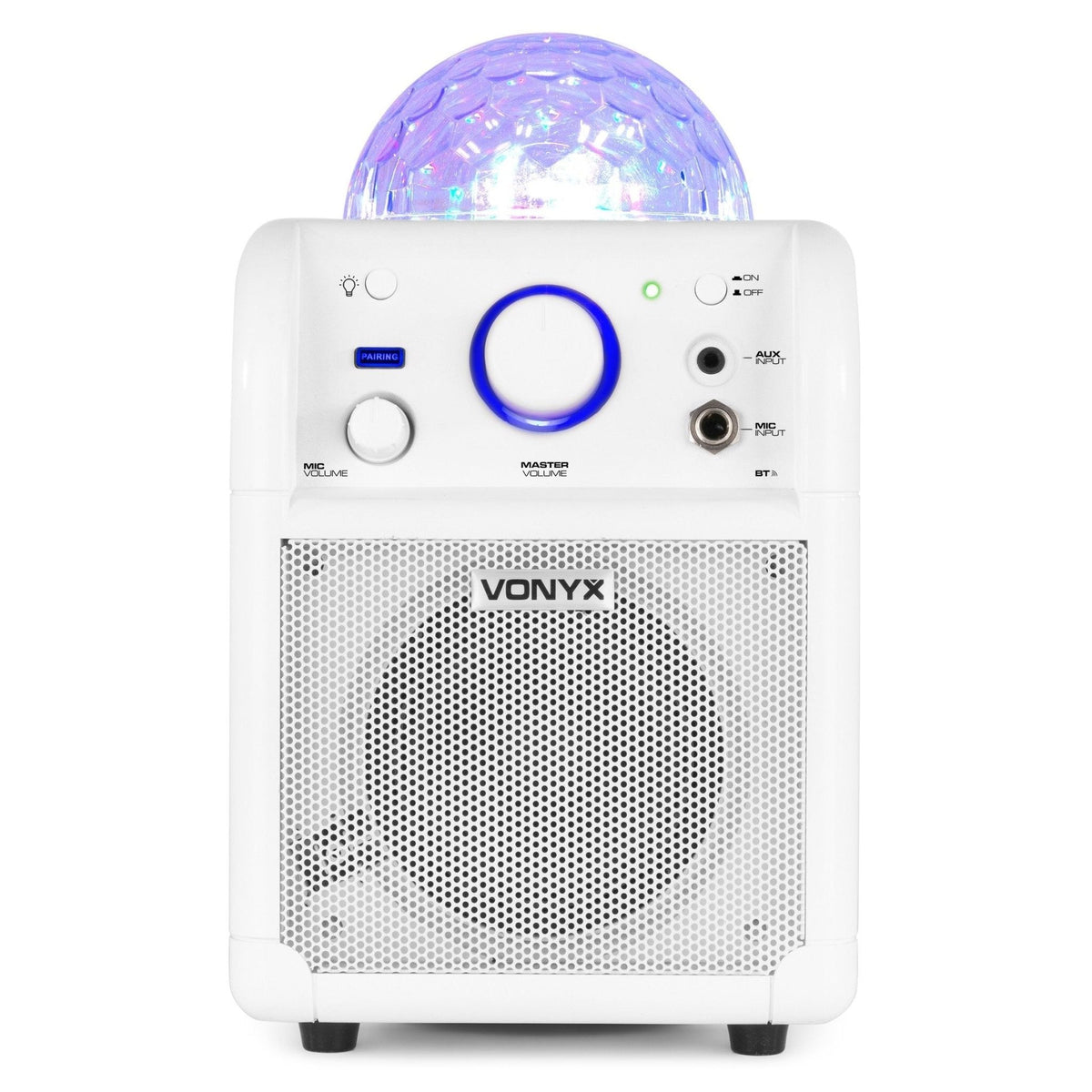 Vonyx SBS50W BT - Bafle Karaoke blanco con bola LED - Tempo Shop