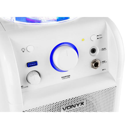 Vonyx SBS50W BT - Bafle Karaoke blanco con bola LED - Tempo Shop