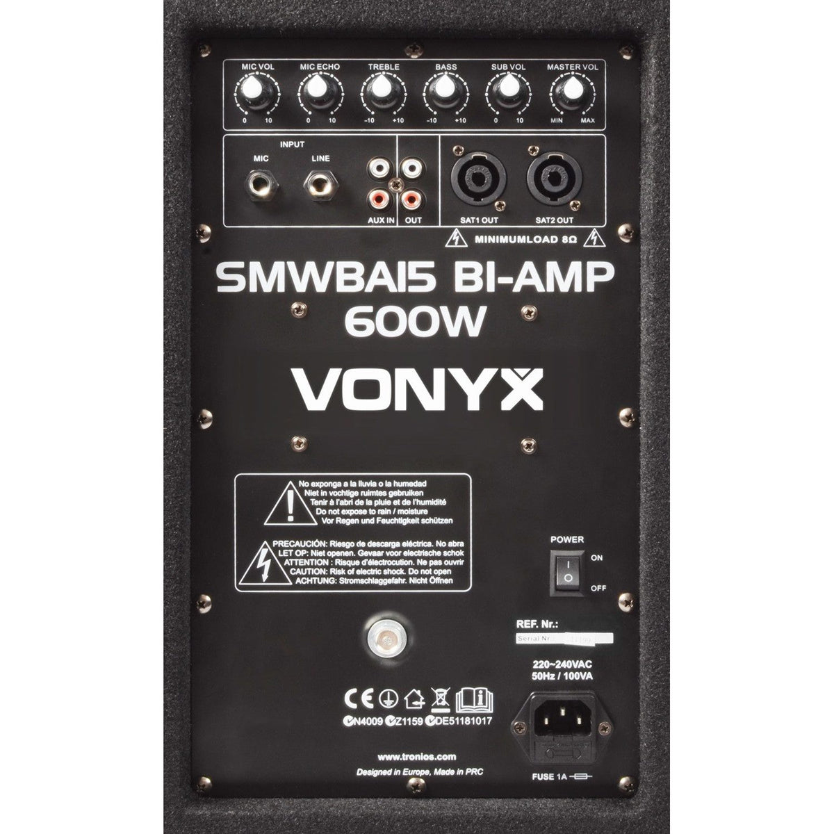 Vonyx SMWBA15 - Subwoofer Bi - Amplificado 15" 600W - Tempo Shop