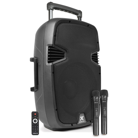 Vonyx SPJ - PA912 - Bafle Móvil activo ABS 12" 2 micros UHF/USB/MP3 - Tempo Shop