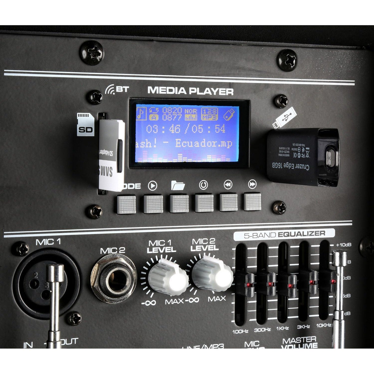 Vonyx SPJ - PA912 - Bafle Móvil activo ABS 12" 2 micros UHF/USB/MP3 - Tempo Shop