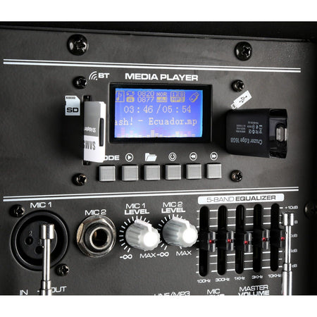 Vonyx SPJ - PA912 - Bafle Móvil activo ABS 12" 2 micros UHF/USB/MP3 - Tempo Shop