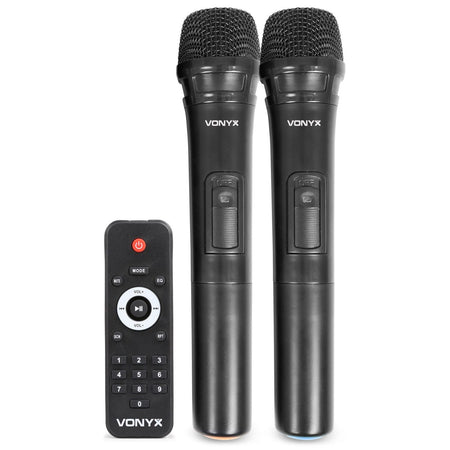 Vonyx SPJ - PA912 - Bafle Móvil activo ABS 12" 2 micros UHF/USB/MP3 - Tempo Shop