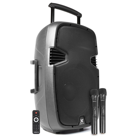 Vonyx SPJ - PA915 - Bafle móvil activo ABS 15" 2 micros UHF/USB/MP3 - Tempo Shop